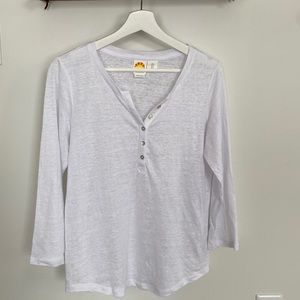 White Henley 3/4 sleeve